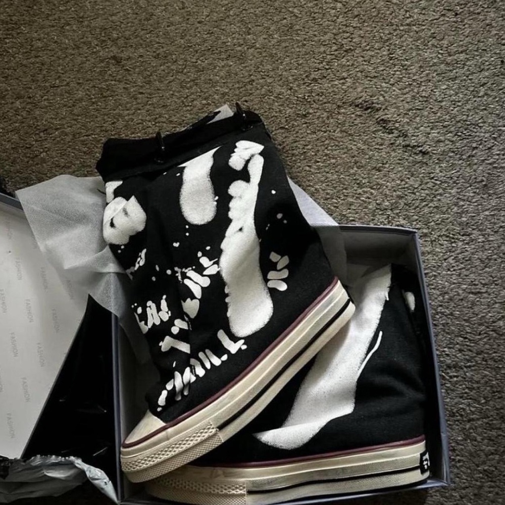 Black and White Ankle Boots